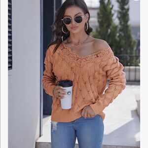 NEW Lace Knit Pullover Sweater